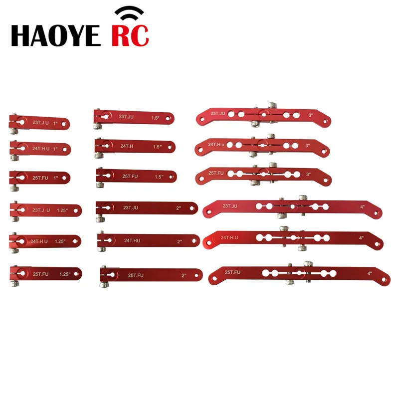 Haoye-RC Electric Airplanes Parts, U.S. System, JR Hitec, Futaba 23T, 24T, 25T, CNC, liga de alumínio, braço duplo, 3-4 Polegada