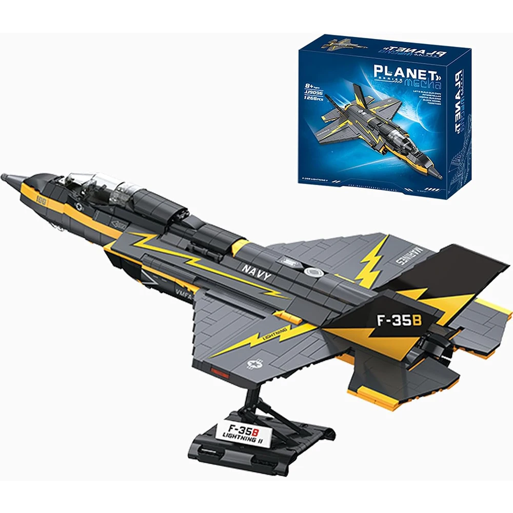 1268PCS F35 Lightning II Fighter Jet Building Blocks Military Airplane Model Desktop Decoration DIY Toy Gift for Kids Adults