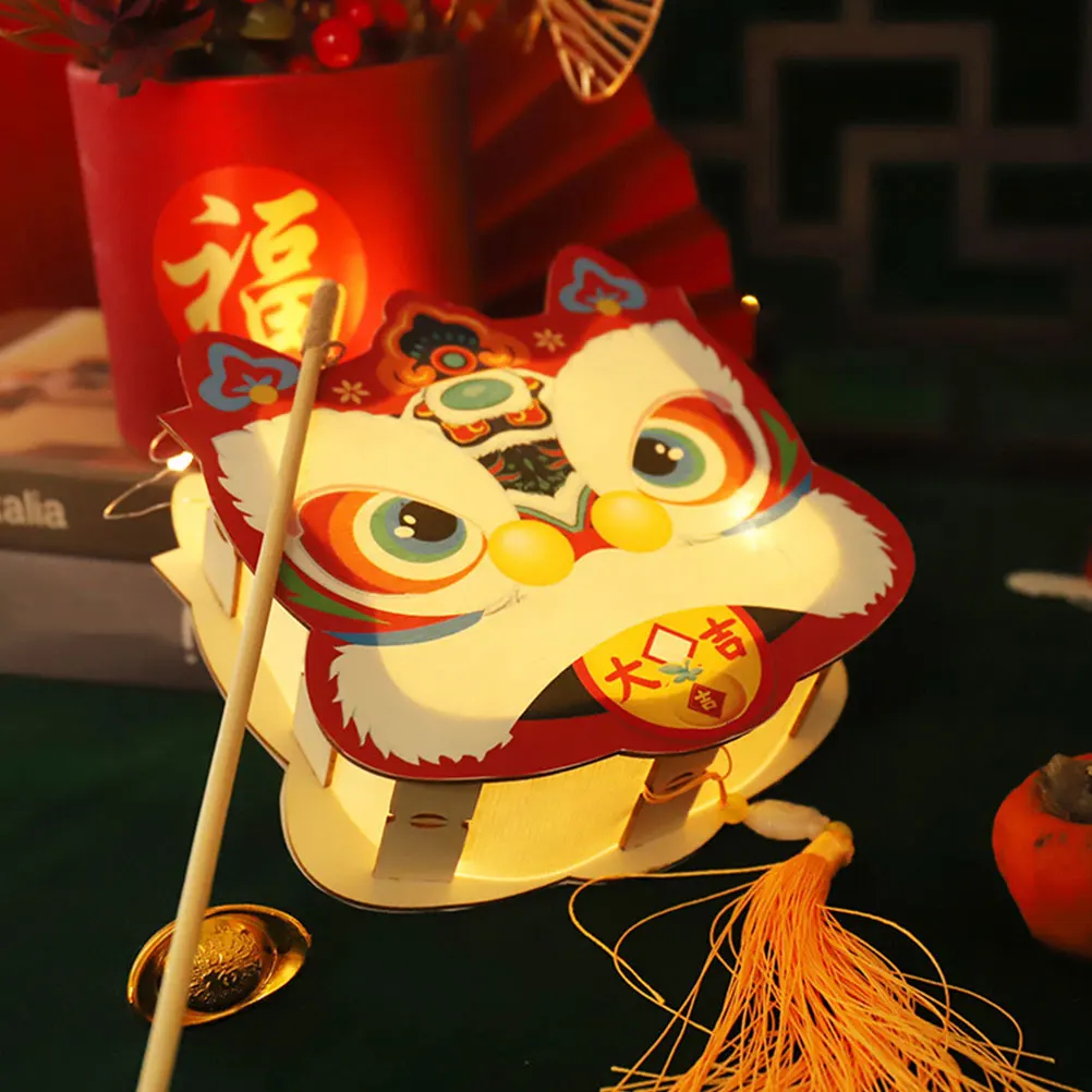 

1 Set Diy Lantern Materials Handheld Cartoon Lantern Decor Festival Home Decoration Gift Kit For New Year Theme Party