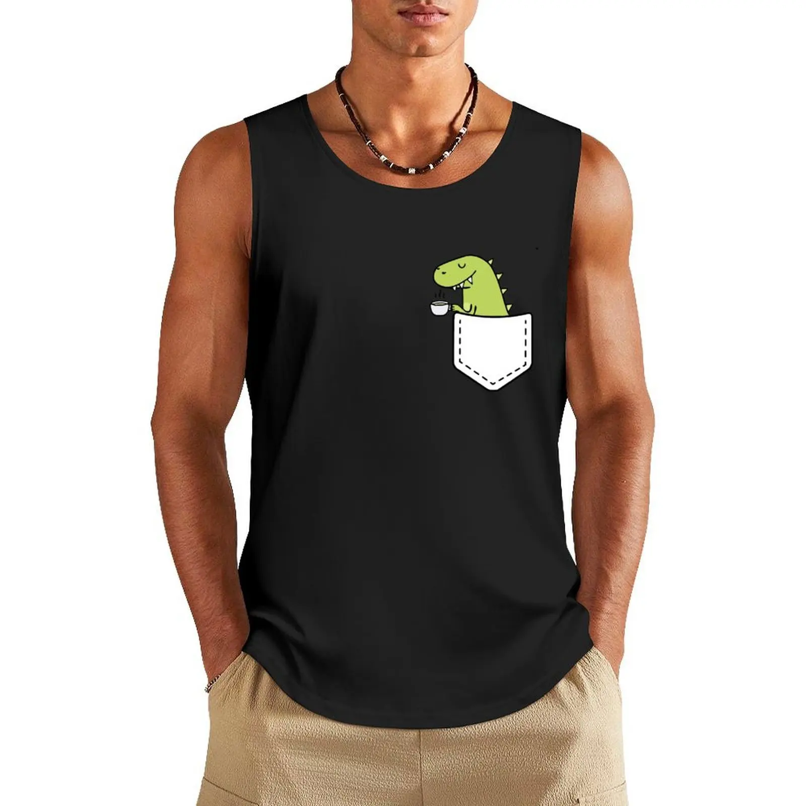 

Tea Rex Tank Top gym clothes man bodybuilding for men sleeveless shirt man gym clothes for man