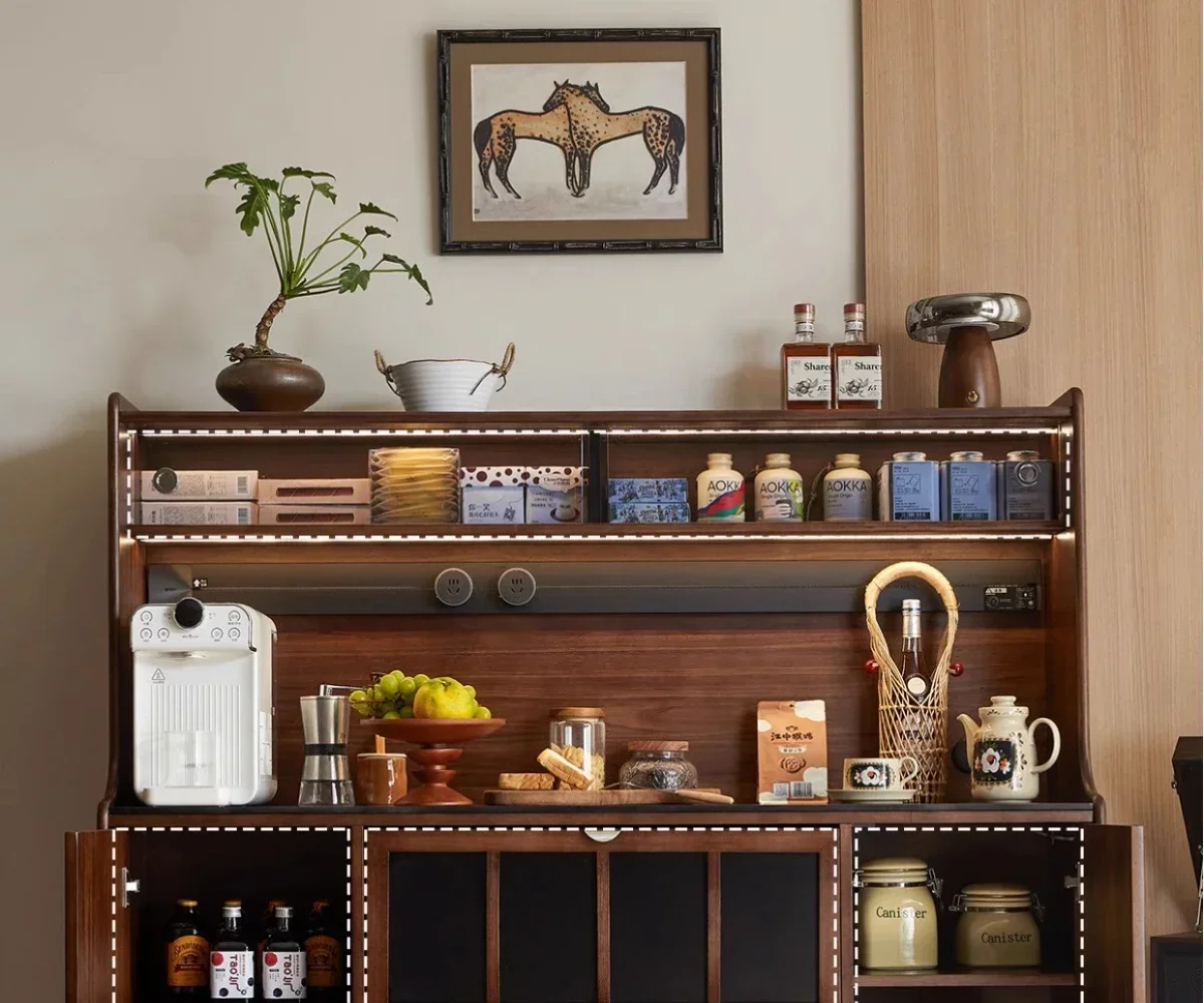 

Французский боковой шкаф в стиле ретро у стены, встроенный шкафчик, двухслойный, 202520, новый винный шкаф для гостиной, маленькая квартира