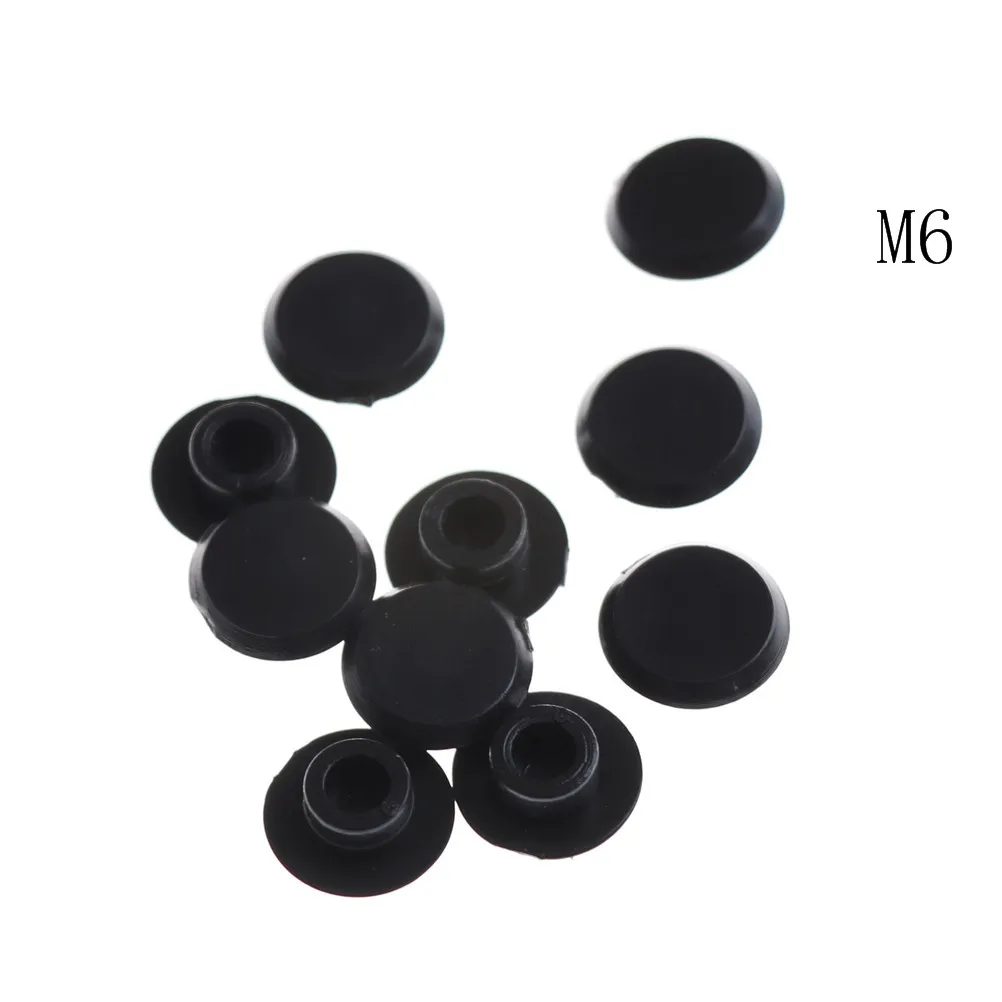 10PCS M5-12 Practical Black Hex Socket Head Cover Caps Fasteners Screws Allen Bolt Screw Nut Round Protector