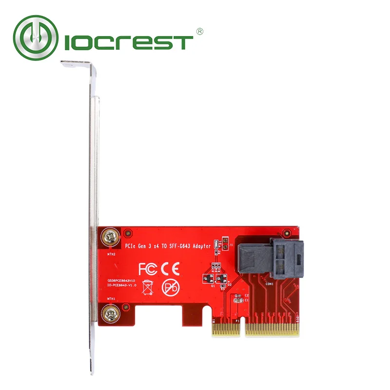 IOCREST PCIe to U.2 SFF-8643 Gen 3 /4 -lane Card for 2.5" Nvme SSD with Mini-sas (SFF-8643) to U.2 (SFF-8639) Cable for Mining