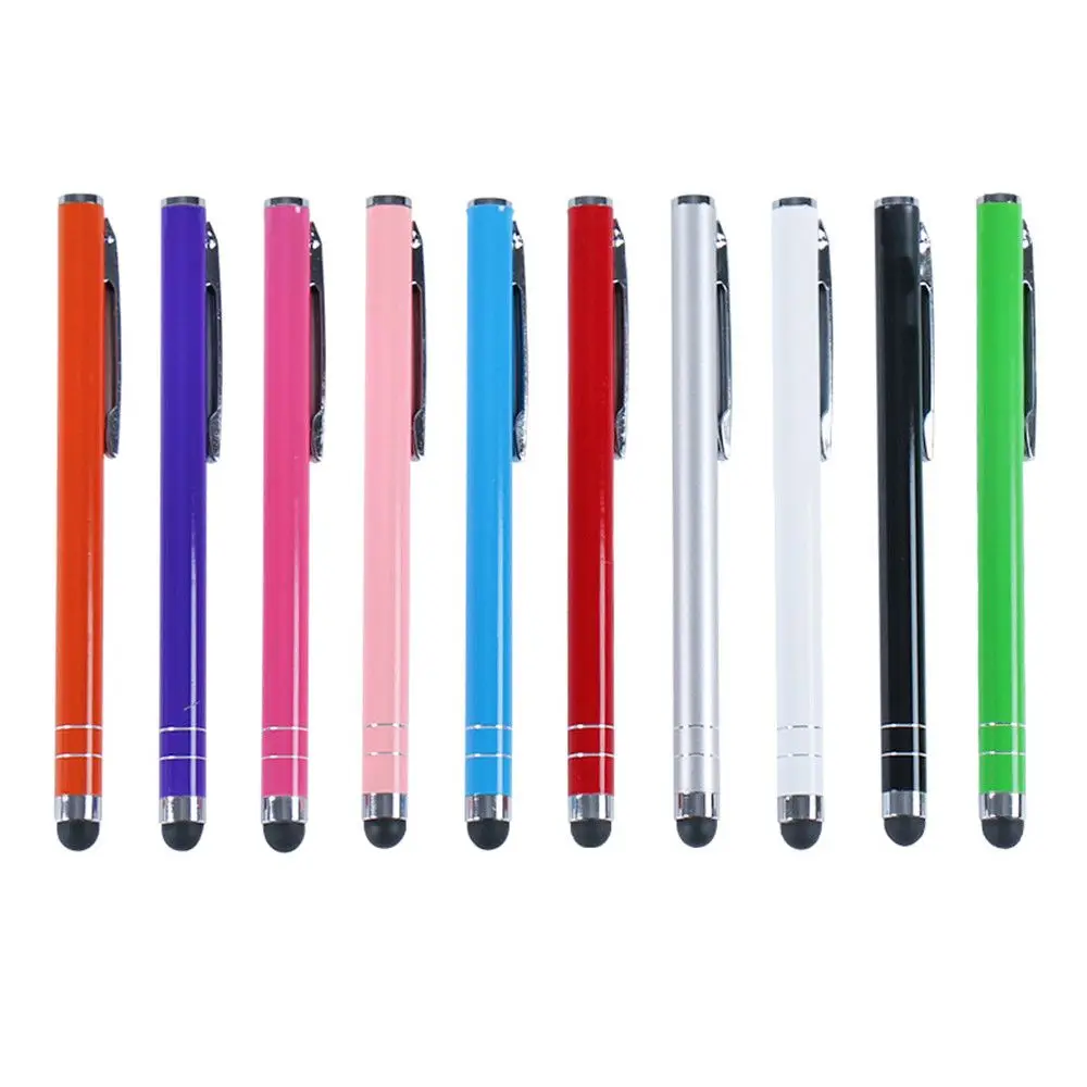 Portátil universal 10 cores para ipad iphone pc telefone móvel tela de toque caneta metal capactive caneta tablet stylus