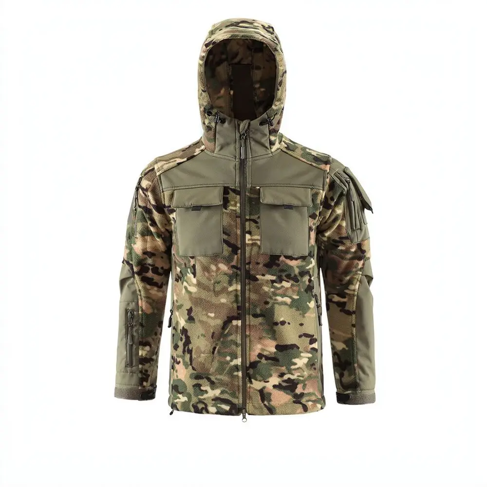 Mens Winter Thermal Fleece Jacket Outdoor Camo Sportswear For Esdy Tactical Hiking Climbing Warm Softshell Hoodie Coat
