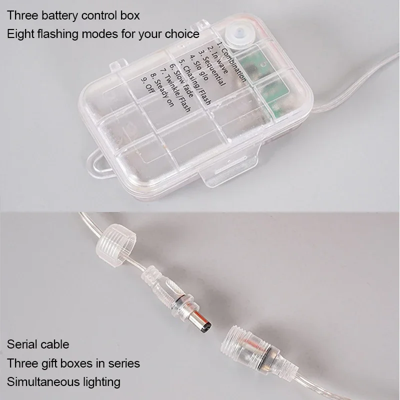 3 قطعة/المجموعة LED هدية الكريسماس صندوق ضوء بطارية تعمل بالطاقة احتفالية ديكور هدية حالة المنزل في الهواء الطلق عيد الميلاد شجرة عيد الميلاد الزفاف زخرفة