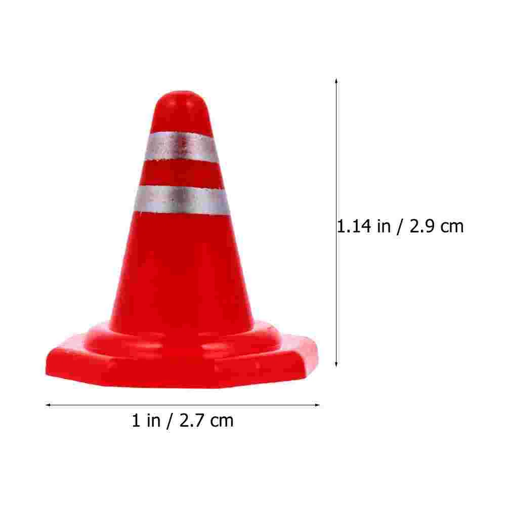 50 Pcs Road Cone Sandbox Barricades Child Car Decor Toy Stop Signs Plastic Traffic Roadblocks Obvious