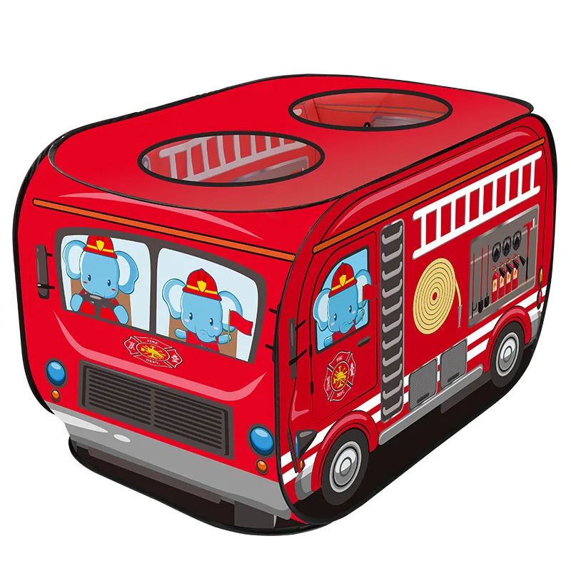 Kids Role-Play Bus Tent Automatic Pop-Up Sunroof Playhouse for Indoor Outdoor Imaginative Games Camping Toy Gift