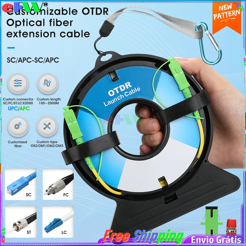 

eFVV OTDR Dead Zone Eliminator Fiber Rings 1000M Fiber Optic OTDR Launch Cable Box 1Km SM 1310/1550nm SC/APC SC/UPC