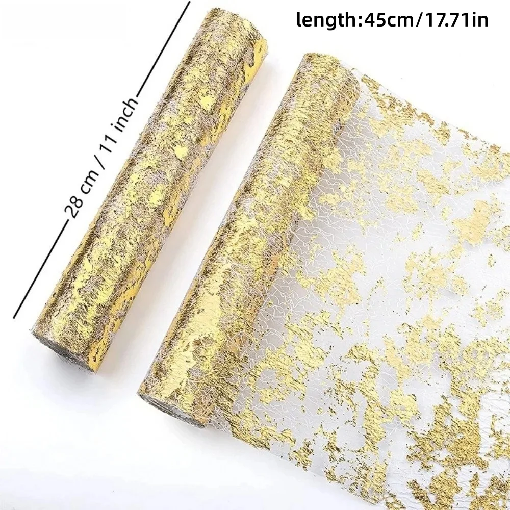 4Pcs Sparkle Metallic Table Runner Foil Mesh Roll Glitter Sequin Christmas Table Runner Thin Table Decoration Flag Tablecloth