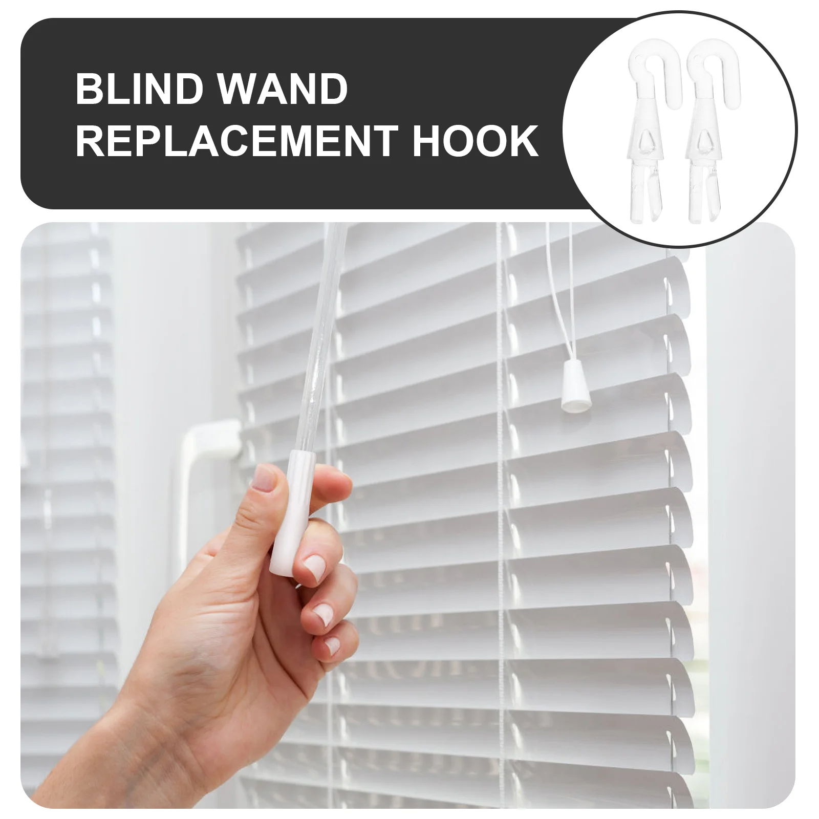 6 Pcs Shutter Turn Rod Head Blind Wand Replacements Mini Hook Tip Vertical for Blinds Wood Hooks