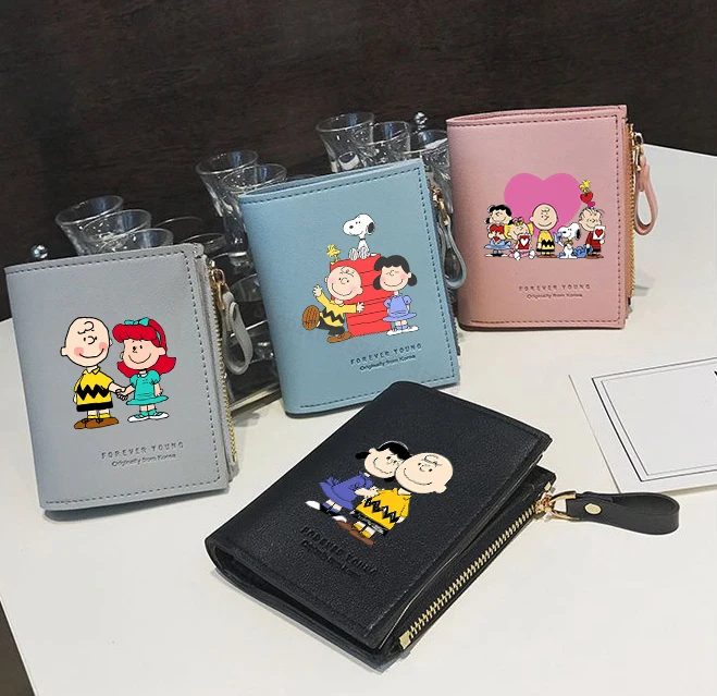 Cartoon Snoopy Print Wallet Cute Coin Purse for Men Women Money Clips Bag Kawaii Puppy ID Card Holders Change Accessories Gift