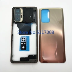 Battery Cover Rear Door Housing Back For Xiaomi Redmi Note 10 Pro Battery Cover with Middle Frame Camera Frame Replacement Parts