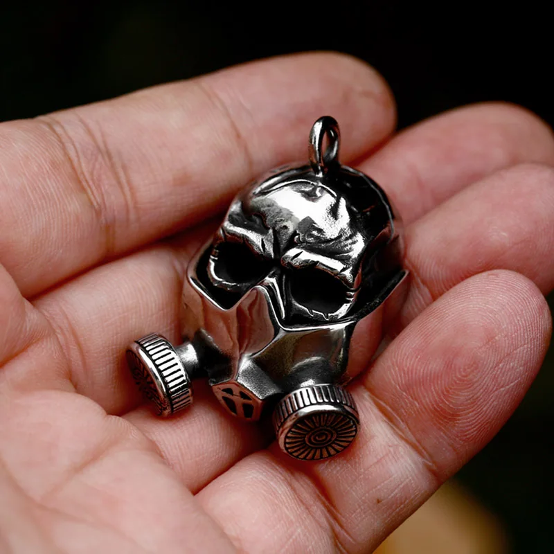 BEIER new arrive Stainless steel Two piece set head men skull punk Pendant Necklace Halloween Chain fashion BP8-1325