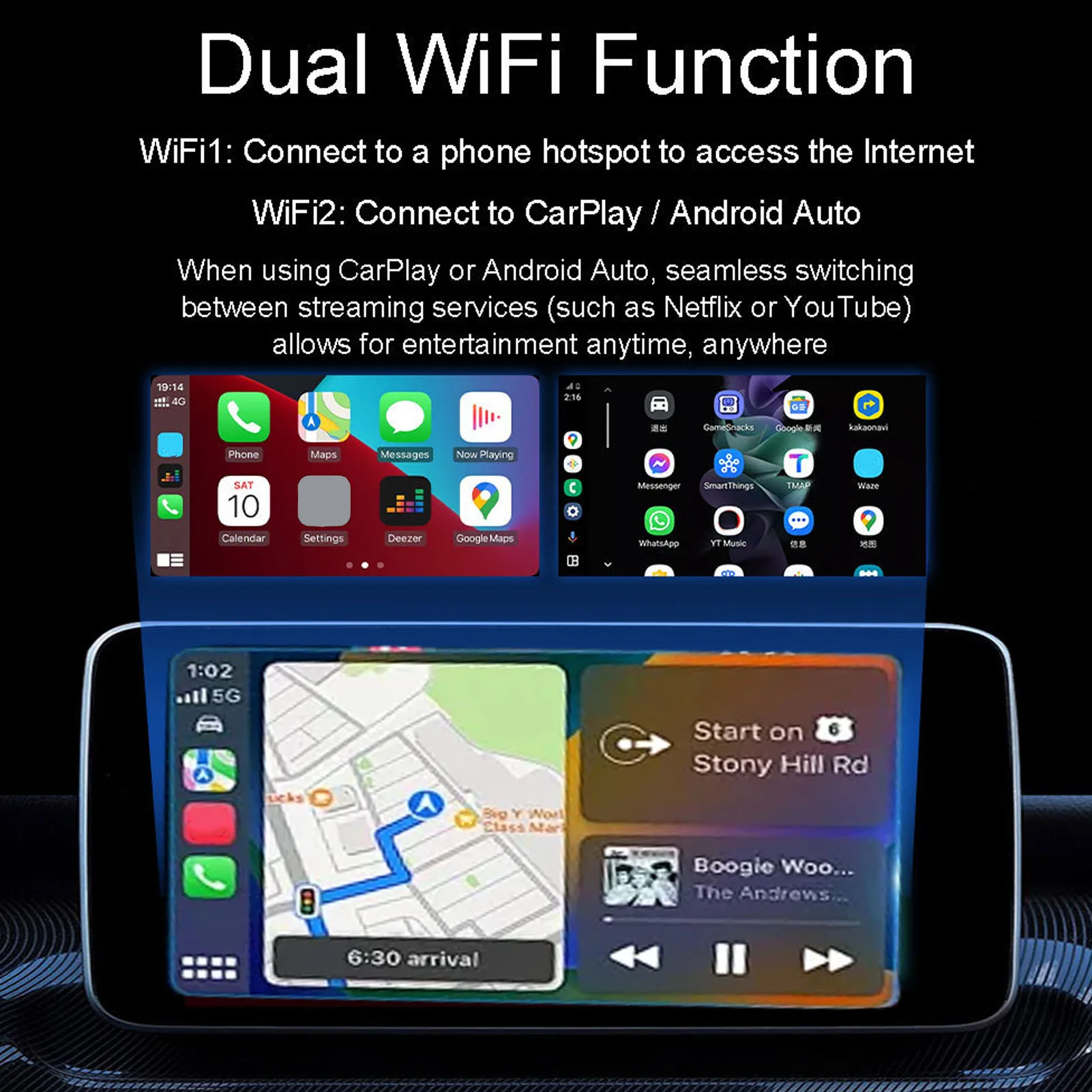Автомобильная видеобокс для системы Android 12 3 в 1, 2,4G, 5G, Wi-Fi, Bluetooth, проводной к беспроводному адаптеру, беспроводной адаптер для Android Auto