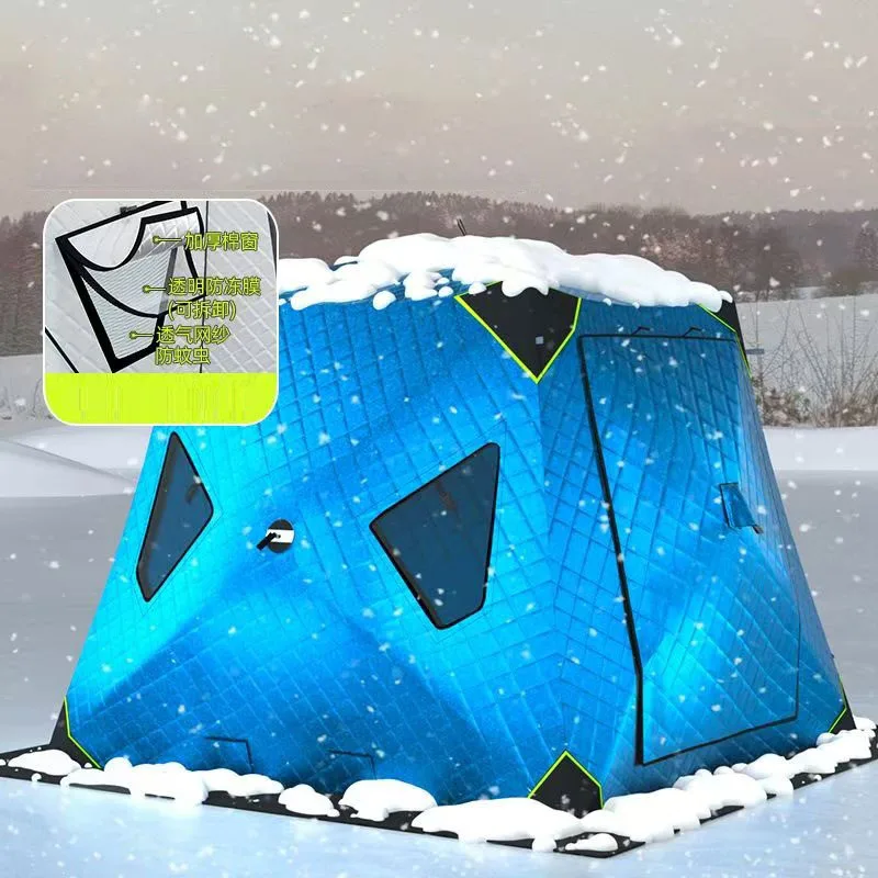 Ice Fishing Tent TPU Large Viewing Window Winter Cold Proof Outdoor Thickened Cotton Windproof Warm House