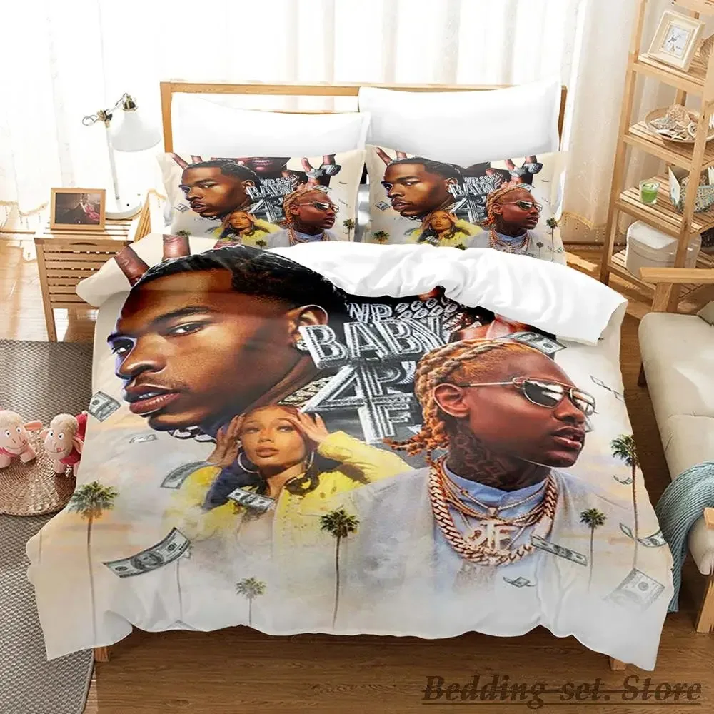 2023 Lil Durk Bedding Set Single Twin Full Queen King Size Bed Set Aldult Kid Bedroom Duvetcover Sets Anime parure de lit Bed