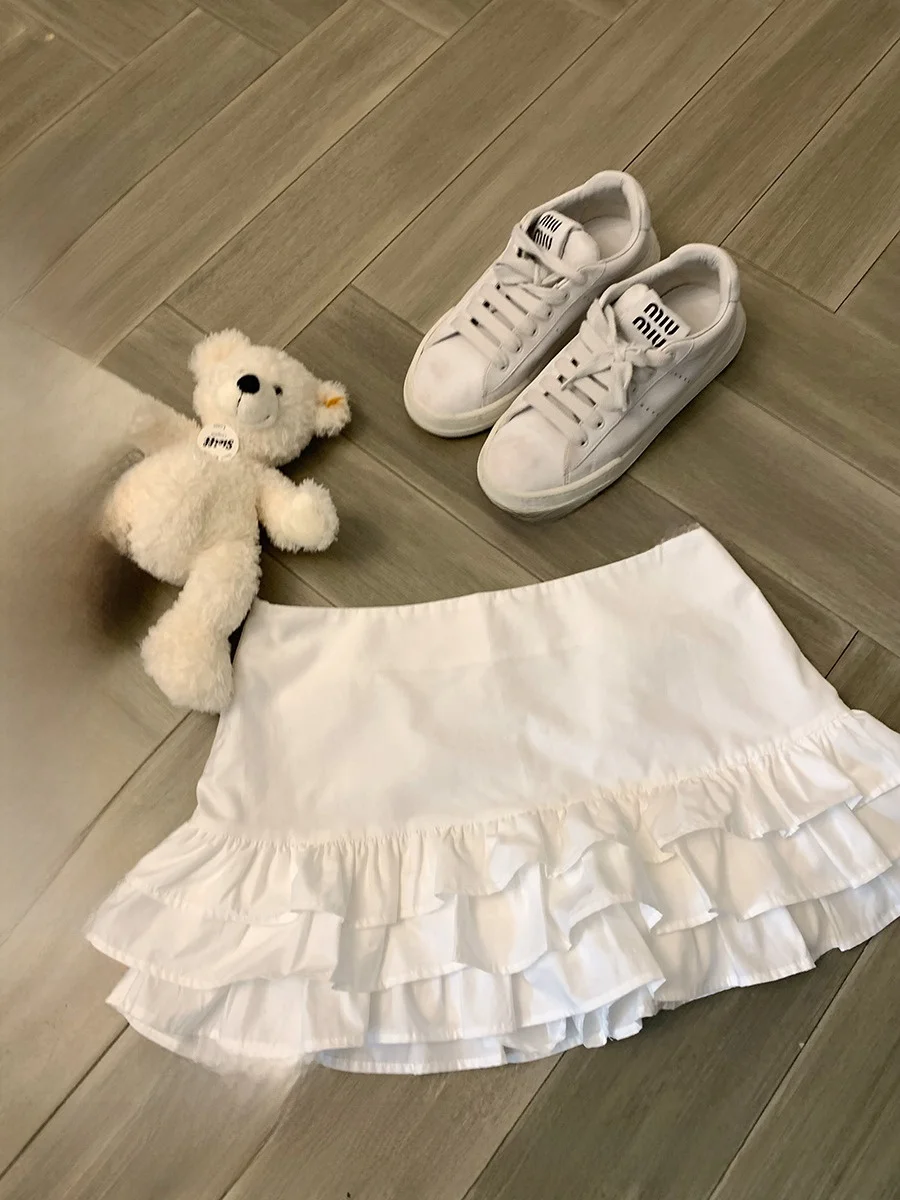 

CallmeEar балетная юбка Sle ort, милая льняная юбка-тортик для маленьких девочек, летняя юбка 2024, однотонная юбка