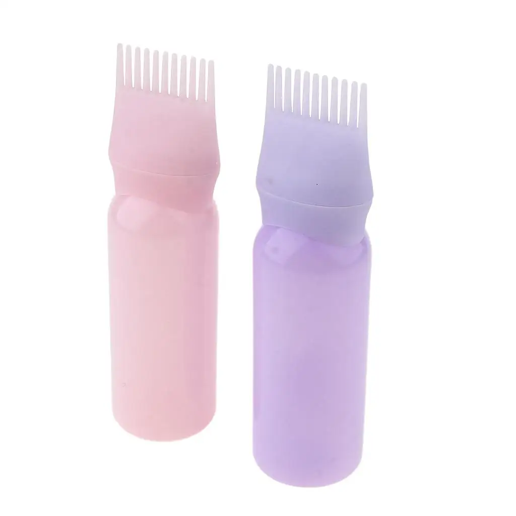 2x Hair Dyeing Bottle Applicator Comb Dispensing 120ML Salon