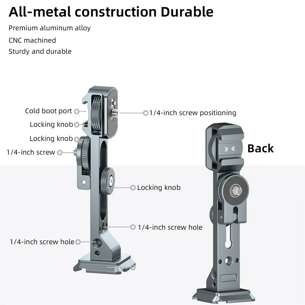 Teleprompter Stand with Dual Phone Slots for  Pocket 3 Desktop Tripod Live Streaming Video Record