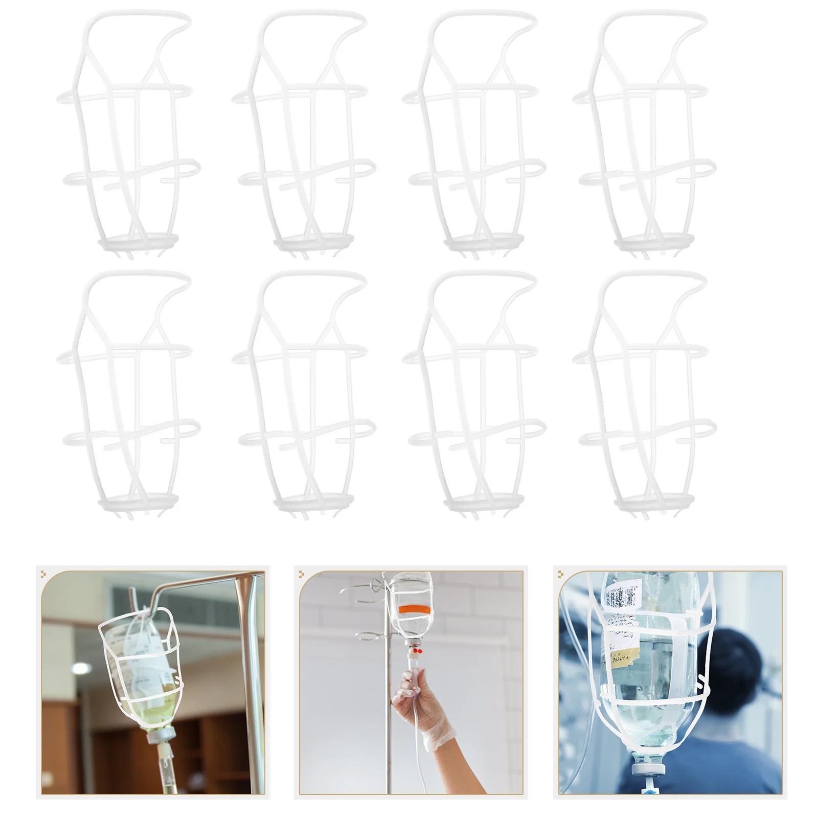 

20Pcs Infusion Hanging Nets Heavy Duty Plastic Saline Bottle Holders for Drip Stand Secure Reusable Hospital Supplies