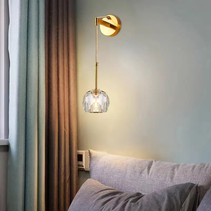 Licht Luxus Ball K9 Kristall Nachttisch Wand leuchte Schlafzimmer Wohnzimmer Rückwand Internet Promi postmoderne einfache kreative Person