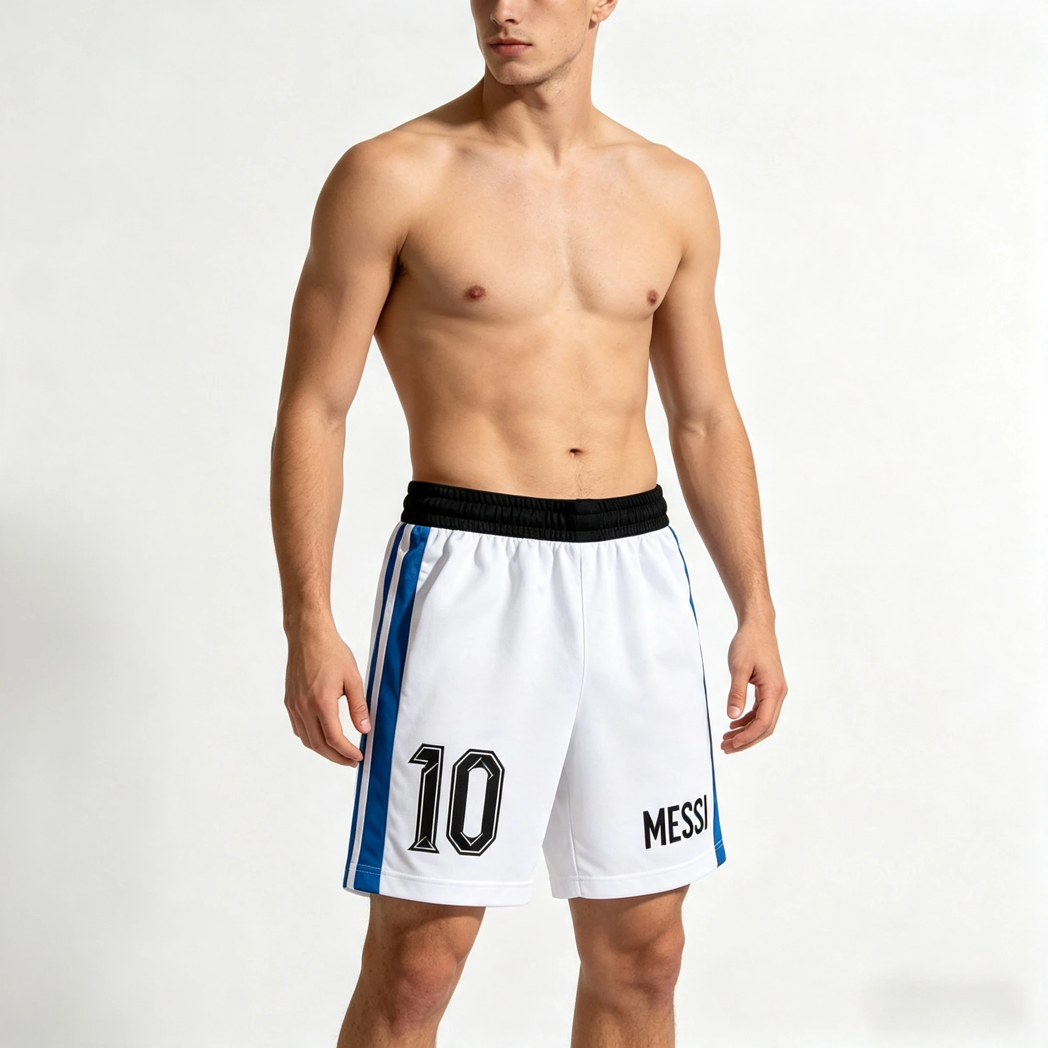 Summer New # 10 Messi Letter Print Fashion Casual Sports Shorts Trendy Quick Drying Sports Pants Trend Thin Vacation Shorts Moto