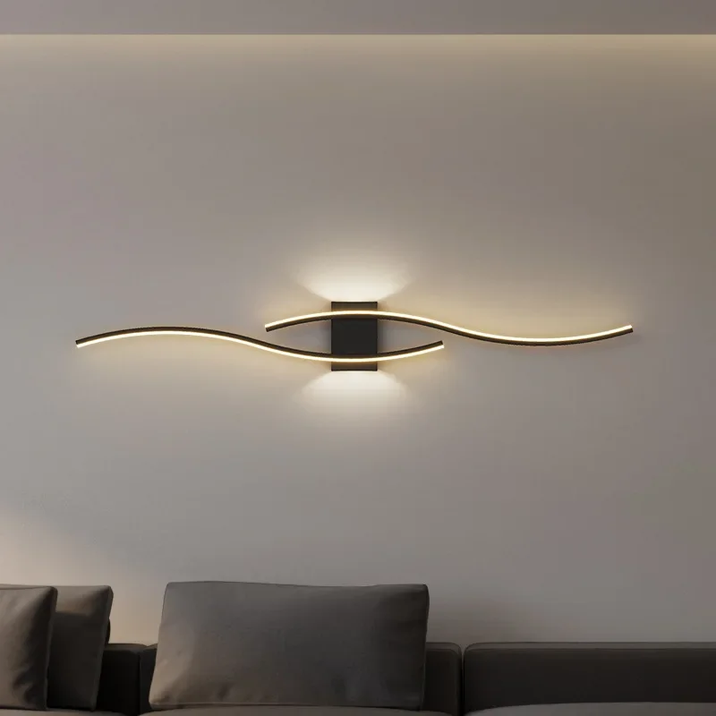 Imagem -04 - Modern Led Fundo Parede Luz Luminária Arabela para Sala de Estar Quarto Cabeceira Lâmpada Decorativa Preto Branco Ouro