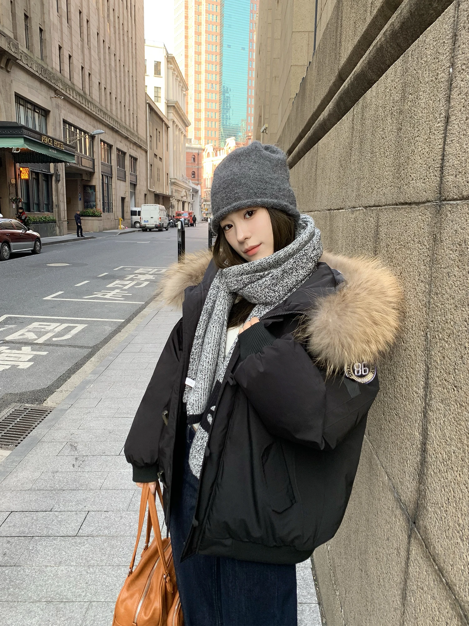 

Hhi Winston Conicle 20 Women's Parka Coat Winter Thiened Warmth Fur Collar down Jaet Commute Sle Stand Length