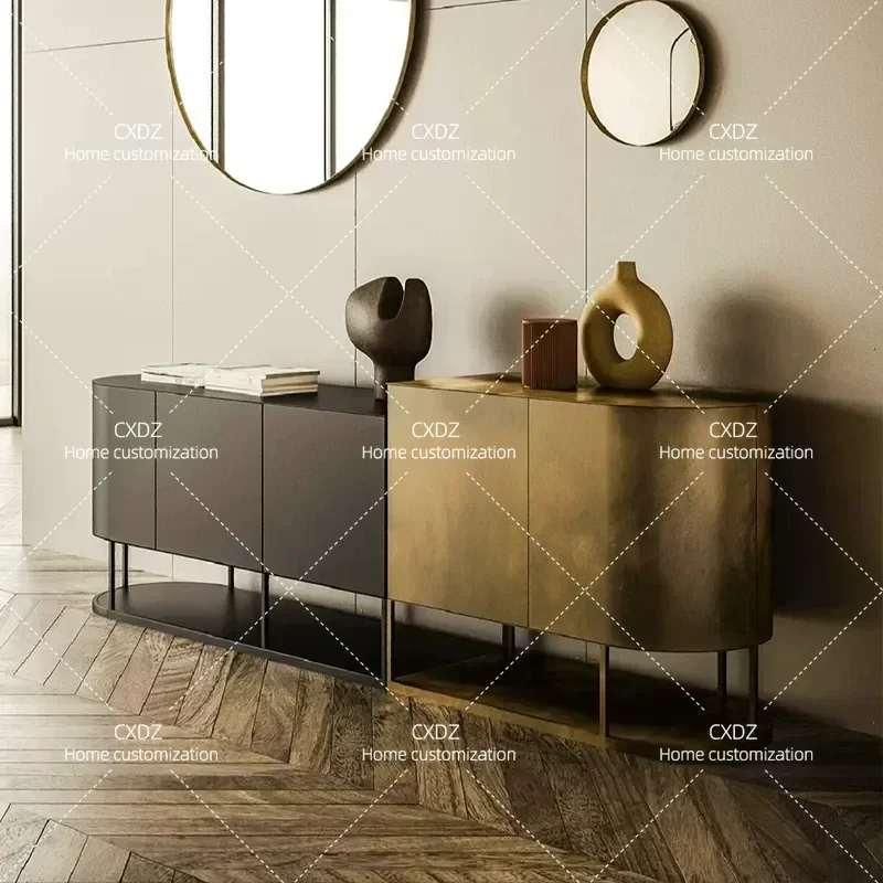 Modern Minimalist Dining Side Cabinet Multi Functional Storage Locker Living Room Wall Mounted TV Console Unit Light Luxury