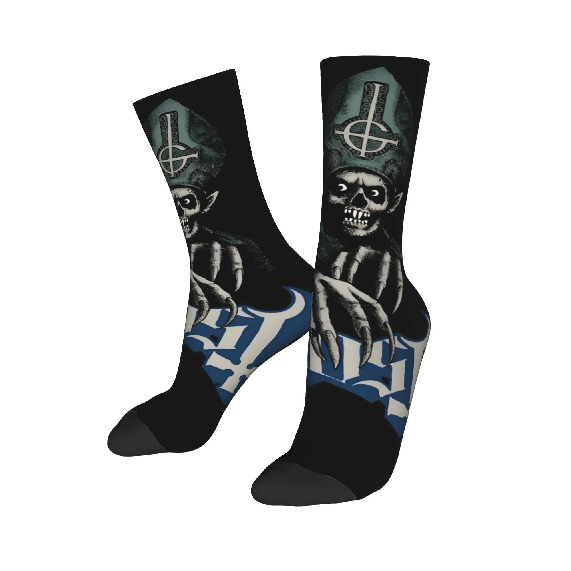 Custom Cute Men's G-Ghosts Heavy Metal Band Rock Dress Socks Unisex Warm Breathbale 3D Printing Popular Crew Socks
