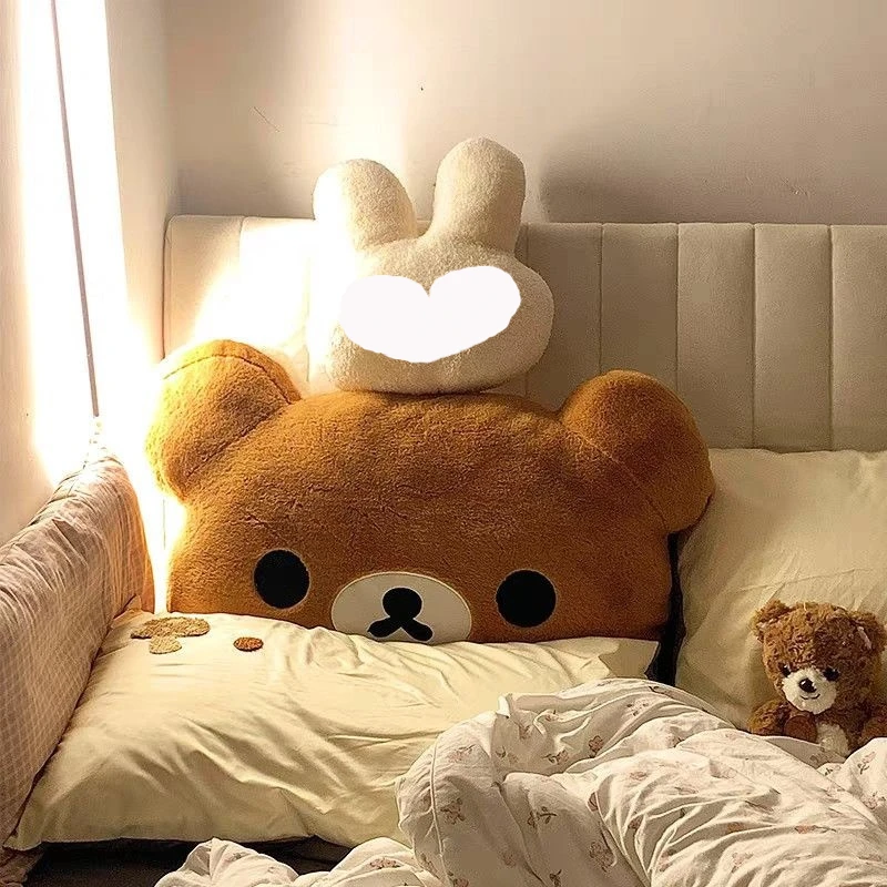 

Плюшевая подушка Rilakkuma 60 см, мягкая пушистая подушка-медведь, подушка-спинка для спальни, дивана, кровати, милый подарок на день рождения для девочек