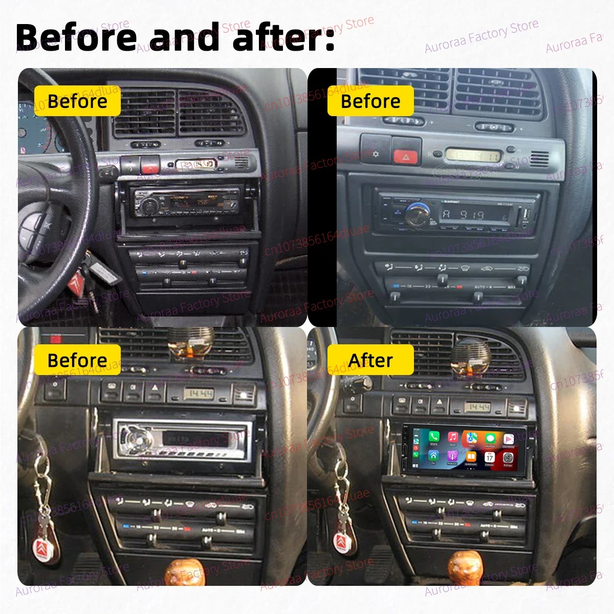 For Citroen Xantia 1993-2003 6.86 Inch Screen 1 Din Radio Android Car Multimedia Stereo Head Unit Carplay Autoradio GPS BT WIFI