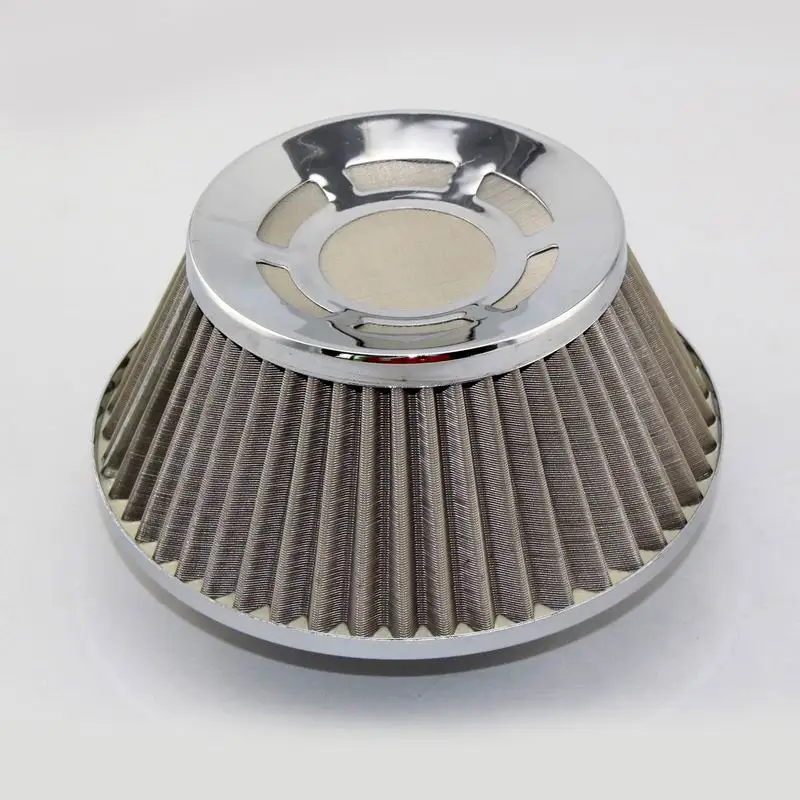 76mm 3inch Stainless Steel Cold Air Filter Sports High Power Flow Air Filter Universal Car Cone Air Intake Filters Auto Parts