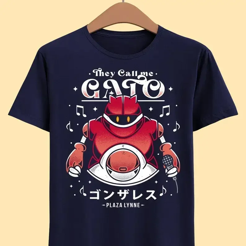 Gato T-shirt - Chrono Trigger Video Game Shirt - Crono, Marle, Robo, Frog, Lucca - Chrono Chross Gaming Tee