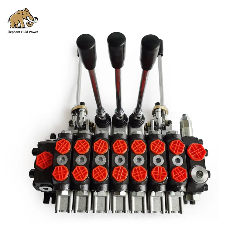 7 Handles 80 Liter Hydraulic Directional Control Valve with 2 Joystick