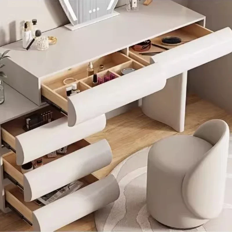 عرض كريم نمط ماكياج الغرور منضدة الزينة مكتب أدوات الزينة تسريحات مضيئة ماكياج صالون Penteadeira أثاث الفندق #3