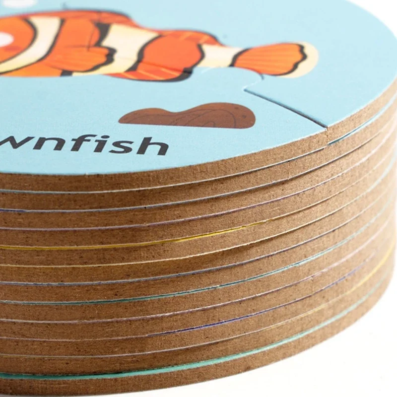 Circular cedo educacional animal emparelhamento quebra-cabeça foco interativo lógica treinamento jogo de tabuleiro brinquedos presente aniversário