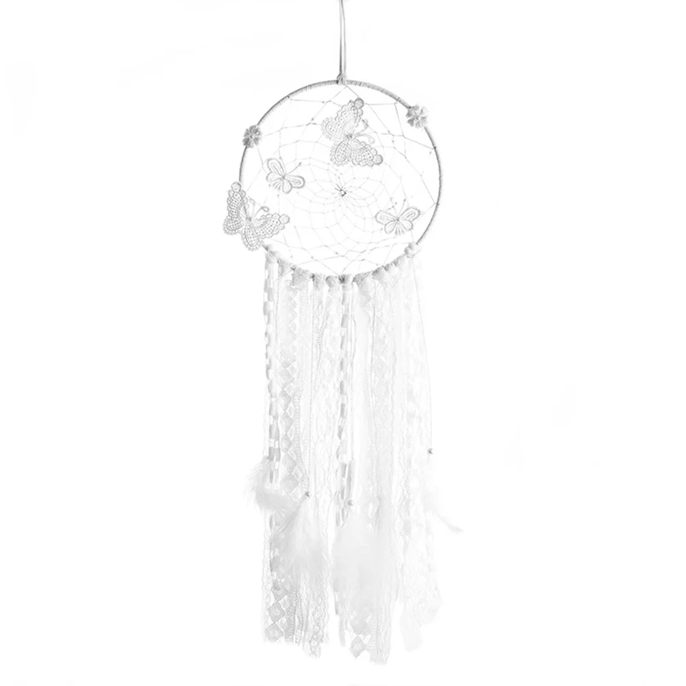 

Dreamcatcher Decor White with Light Exquisite Hanging Adornment for House Bedroom Dining Room Photo Props Kids Room Gift