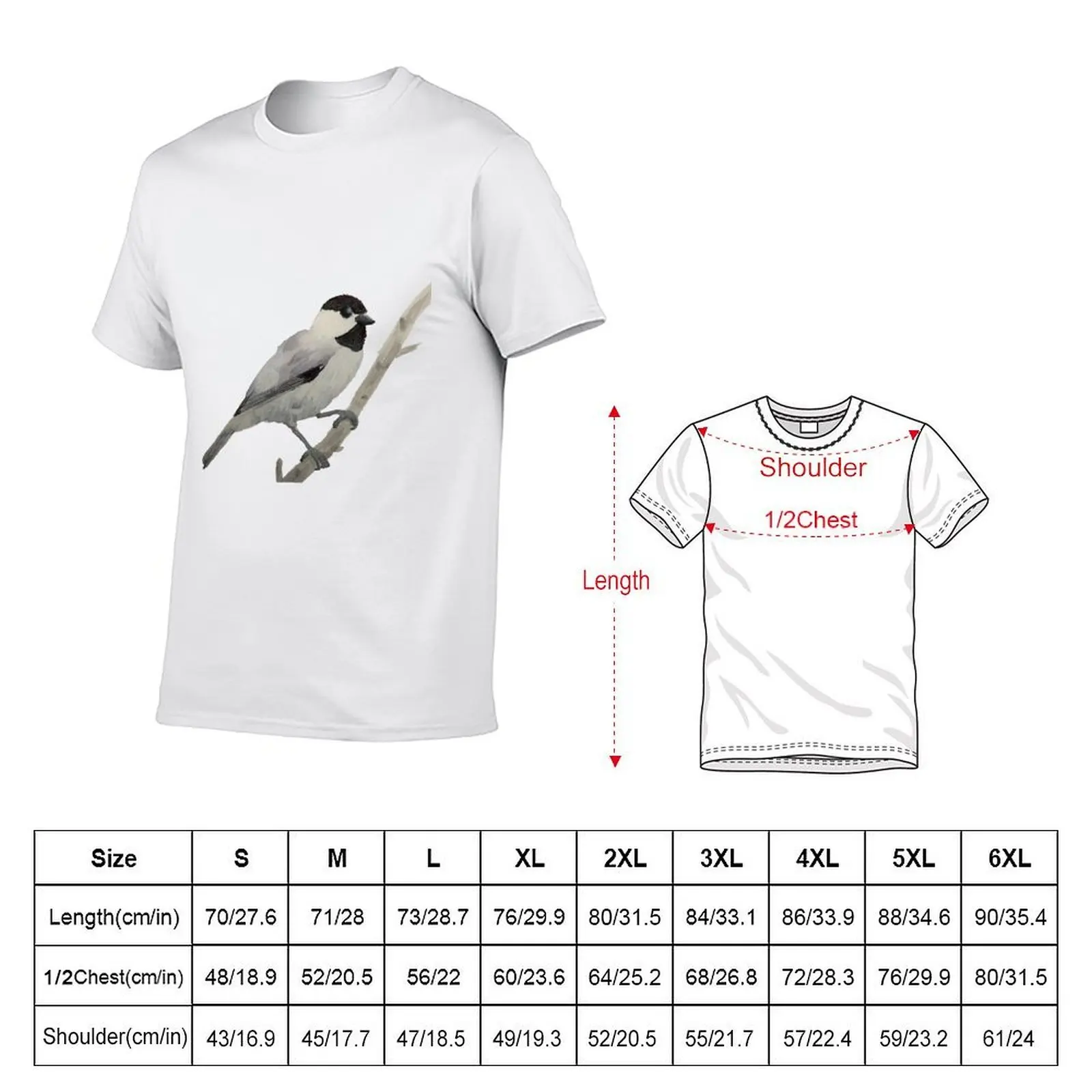 Watercolor Chickadee Bird on a Stick T-Shirt for a boy blue archive mens workout shirts