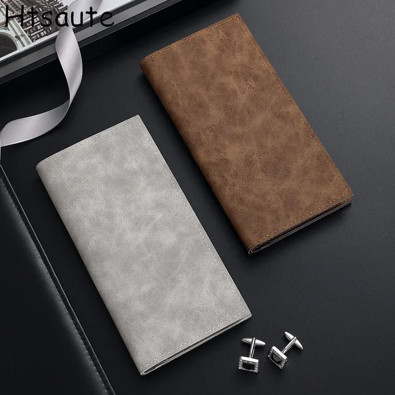 Soft PU Wallet For Men Vintage Bags Slim Long Section Purse Male Simple Purses Casual Business Money Coin Credit Cards Holders