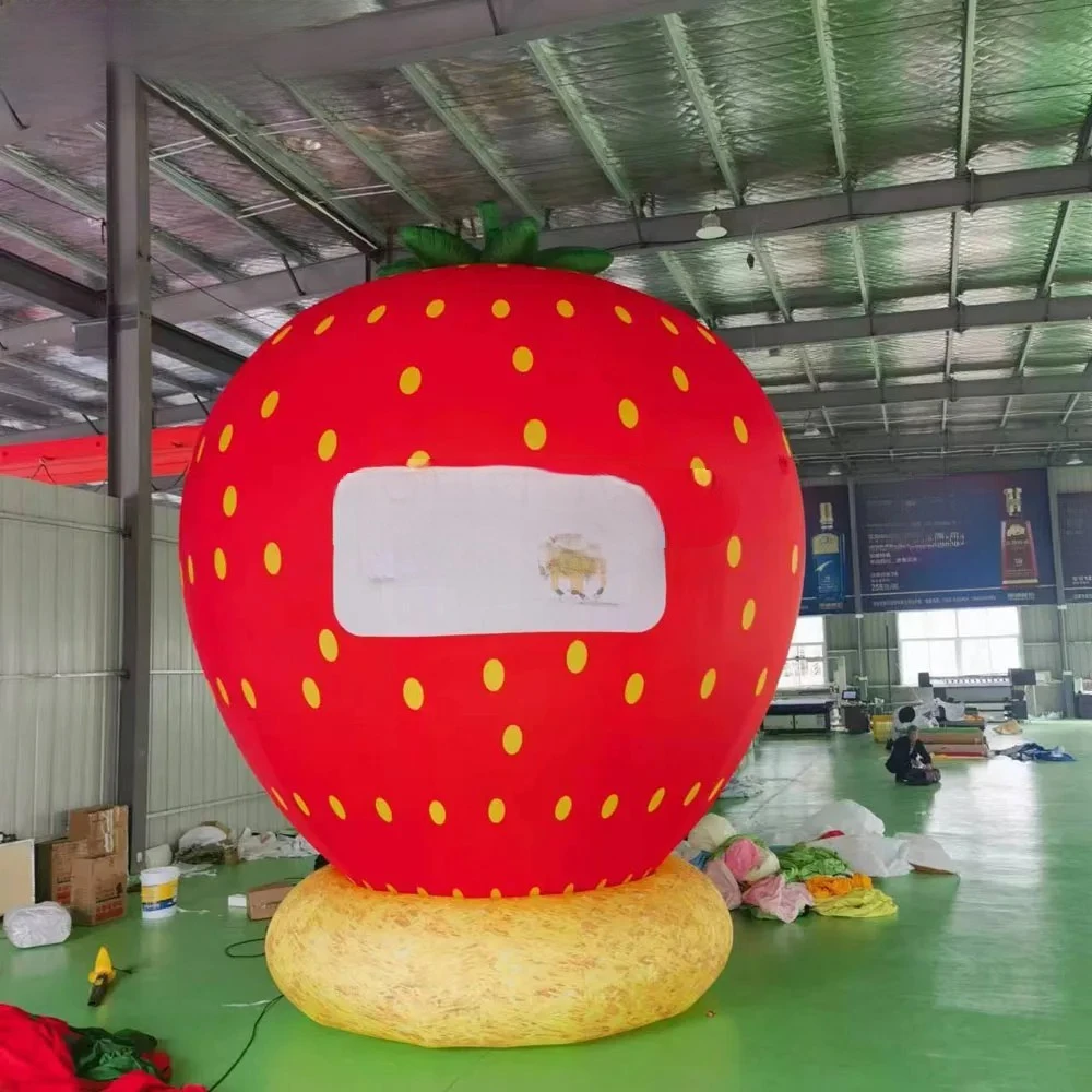 

themed event giant Decoration Fruit inflatable strawberry model with printed logo fruit store