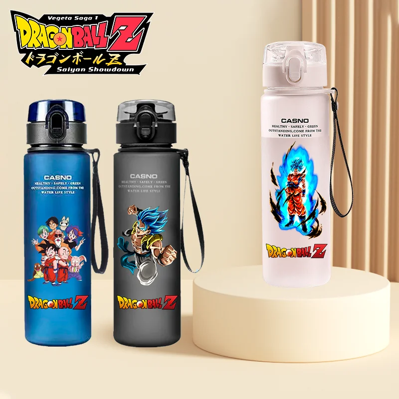 

560ml Water Bottle Dragon Ball Son Goku Saiyan Large Capacity Portable Outdoor Sports Childrens Drinking Water Cup Holiday Gifts