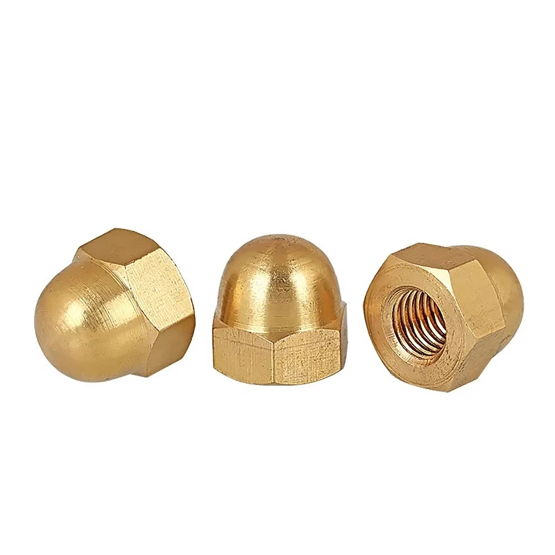 1~20pcs Solid Brass Acorn Nuts M3 M4 M5 M6 M8 M10 M12 M14 M16 M18 M20 Gold Hex Decorative Dome Head Cover Semicircle Acorn Nut