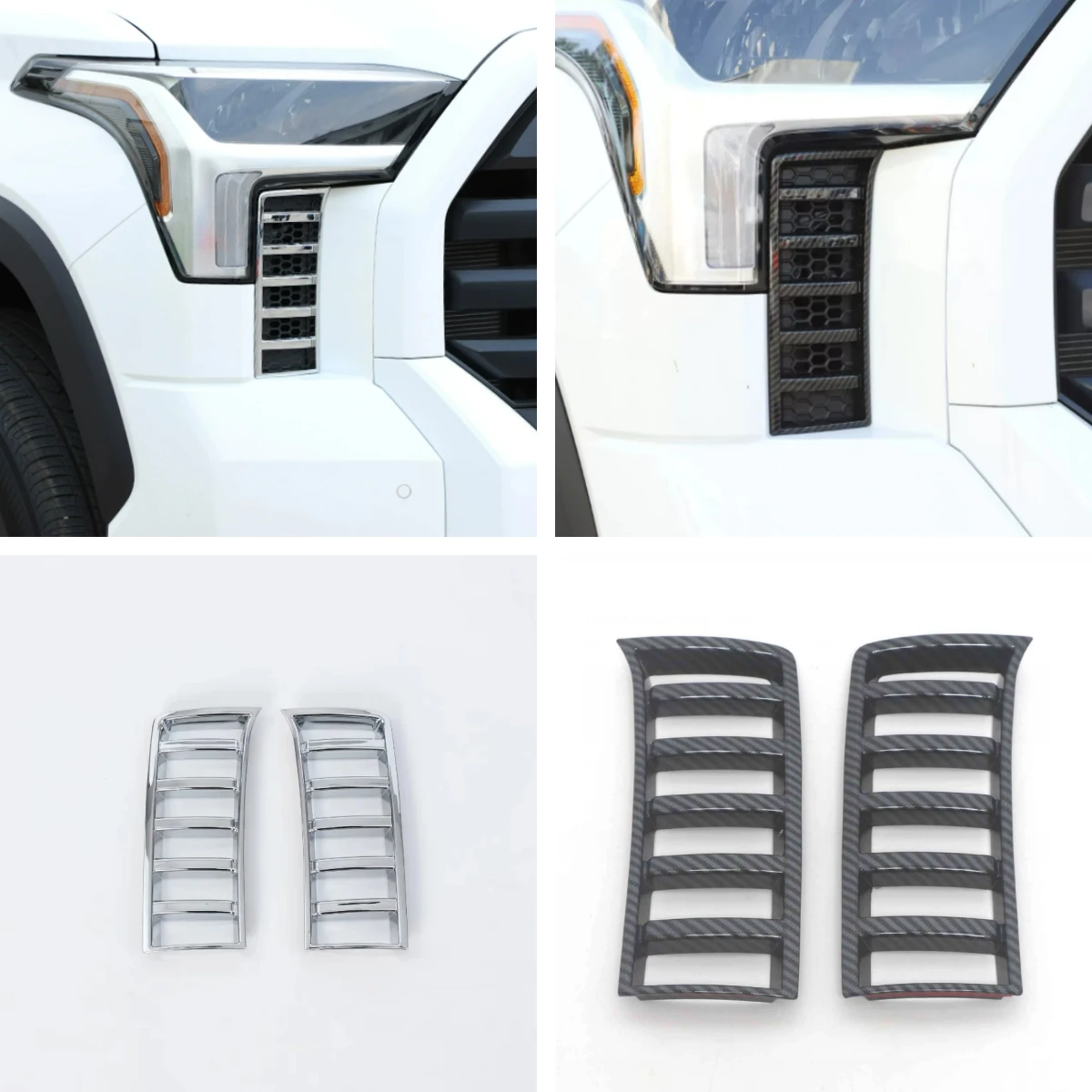 

Car Front Bumper Hood Vent Air Out Intake Grill Cover Trim 2PCS/SET Exterior Accessories For Toyota Tundra 2022 2023
