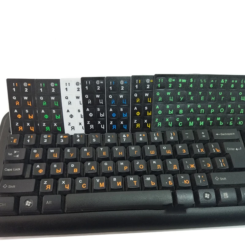 1Pc Russische Letters Toetsenbord Stickers Voor Notebook Computer Desktop Toetsenbord Cover Covers Bescherming Rusland Sticker