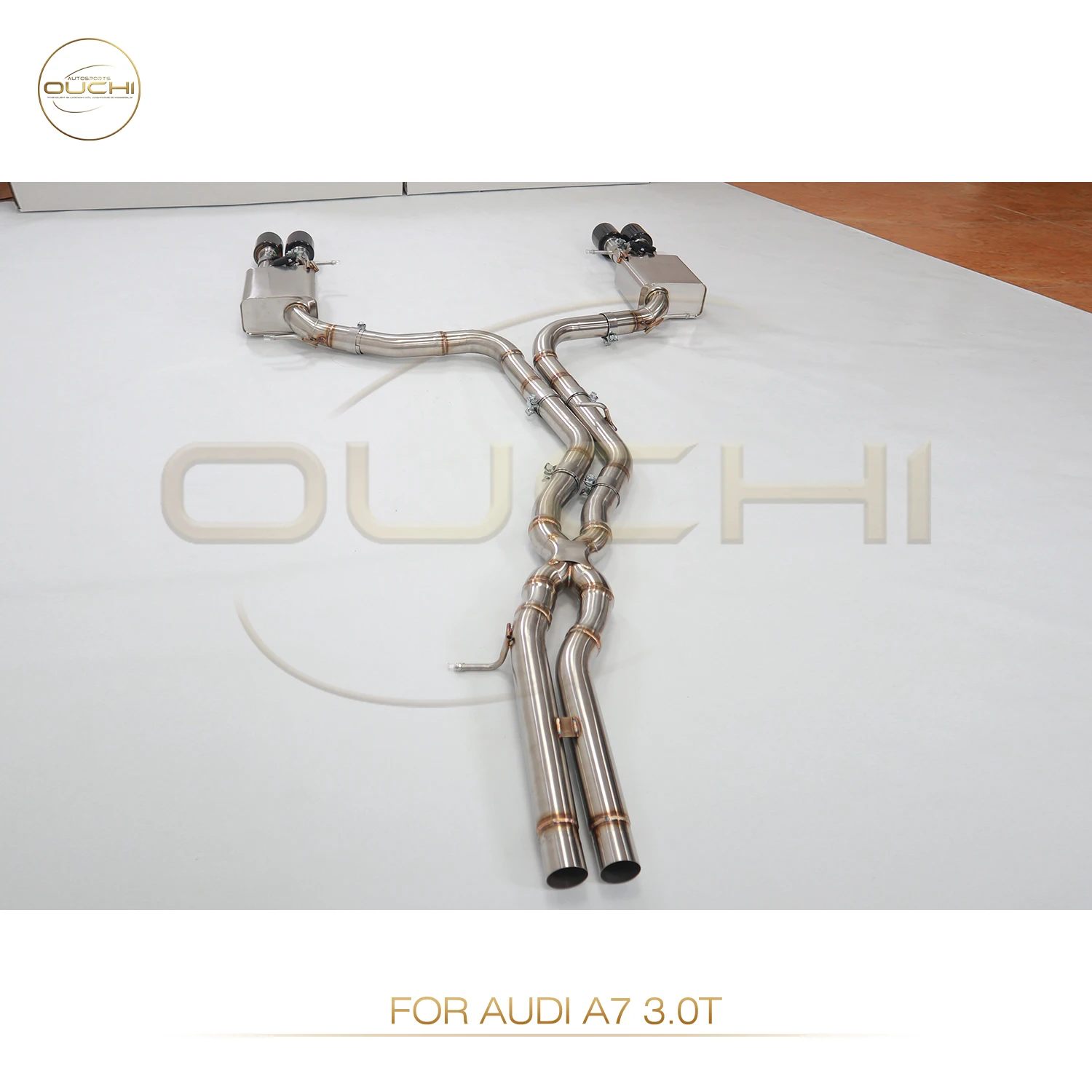 High performance Catback For Audi A7 2019 3.0T OUCHI Stainless Steel Exhaust System Valve Muffler tips Car Accessories ﻿