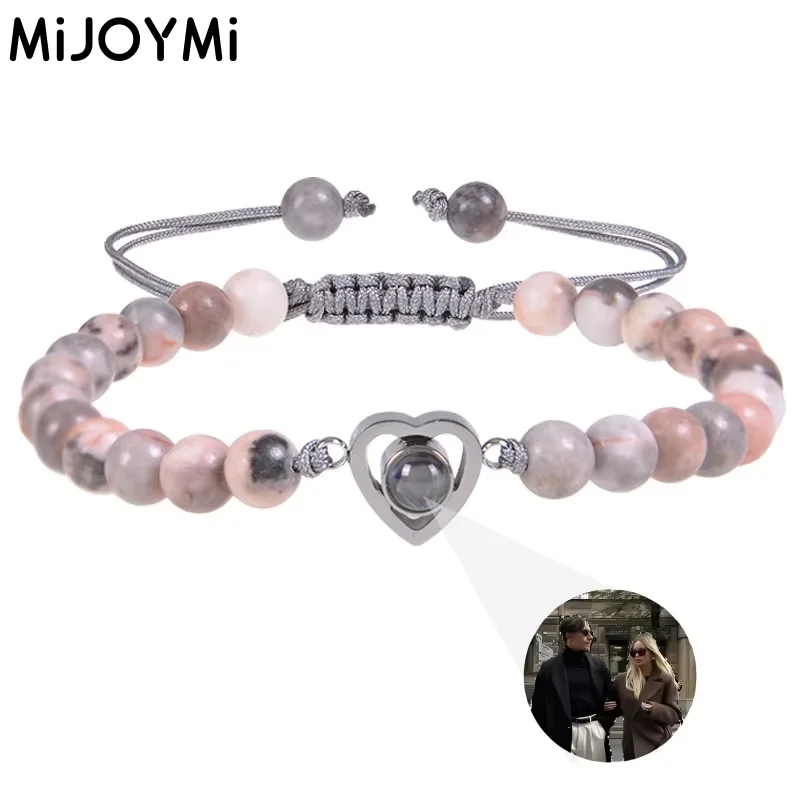 Custom Photo Bracelet Projection Women's Opal Crystal Turquoise Personalization Customized Color Photos Ladies Girlfriend Gift