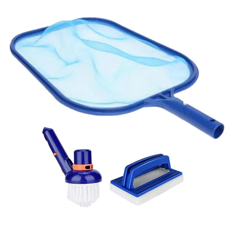 Pool Maintenance Kit, 3PCS Easy To Use Spa Cleaning Kit Hot Tub Accessories With Pool Skimmer Net, Sponge Brush