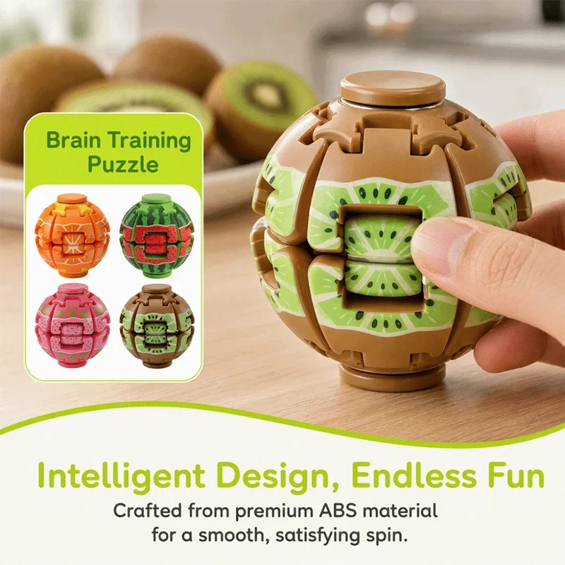 Fruit Press Spin 3d Fidget Spinner Stress Relief Ball Strawberry Watermelon Colorful Rotating Portable Fashion Desktop Ornament